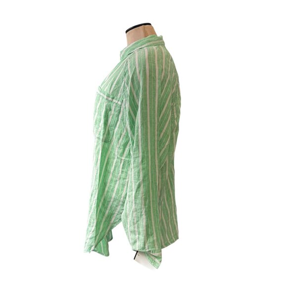 NWT Aerie Womens Pool To Party Linen Blend Cover Up Green White Stripe Size  S - Picture 6 of 7